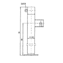 Stützfuß mit Sechskantanschluß, verzinkt Rohr-Ø 60 x 4 mm vierkant A 415 mm, B 280 mm, Hub 240 mm