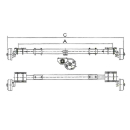 Os hamowana 1400 kg A = 700-1300 mm C = 1150-1750 mm