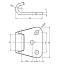 Modholder lige, galvaniseret