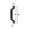 Interasse fori maniglia 250 mm gomma nera