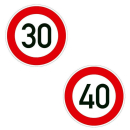 Speed sign PVC film red / white