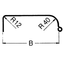 Einachskotflügel Profil 12/40 eckigrund eckigrund B260 L1240 S800 H370