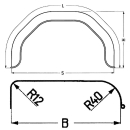 Profilé de garde-boue mono-essieu plastique 12/40