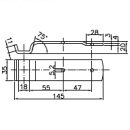 SPP - toonbankhouder, Z-02A, 145 mm, gebogen, gegalvaniseerd