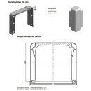 Deckelecke 200 mm hoch, grau, Kunststoff für das ALU Deckelprofil