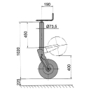 Roue de support 1500 kg Farm Wagon semi-automatique,...