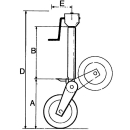 Support wheel for farm wagon semi-automatically primed...