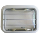 Roof hatch with clear glass protective grille