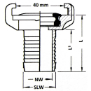 Water hose fitting with hose connector