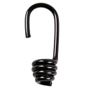 Spiral hook for 8 mm rope, black, plastic coated