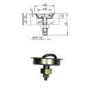 Zurrmulde rund m. Schraube & Ring Ø 86 mm, Einbautiefe 21 mm, 2000 daN