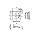 Surretrug, med ring og returfjeder 105 x 105 mm, 800 daN