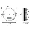 Aspöck - Inpoint Innenleuchte mit Schalter, Kabel 2500 mm lg. 2-polig