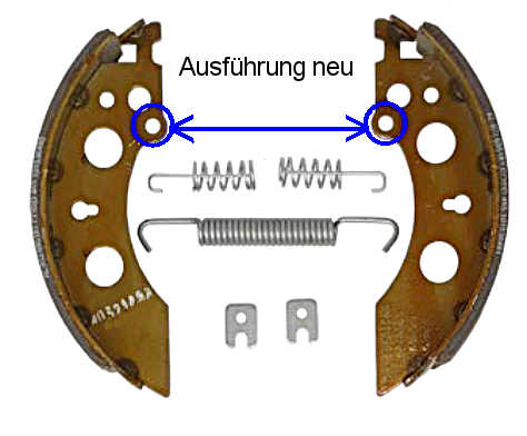 Radbremsen 2051 & 2361 mit extra Bohrungen für automatischer Nachstellung.